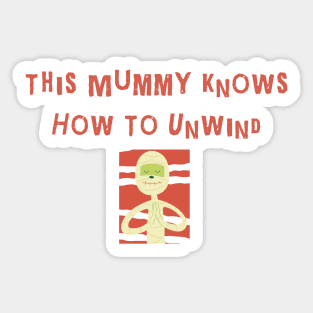 Funny Yoga Mom Mummy Halloween Gifts Sticker